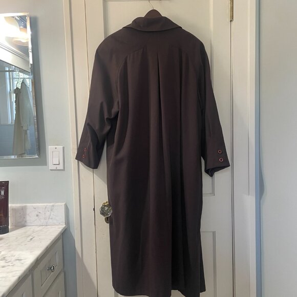 Vintage American Bazaar Women's Brown Trench Coat 12p Removable Lining - Picture 3 of 13